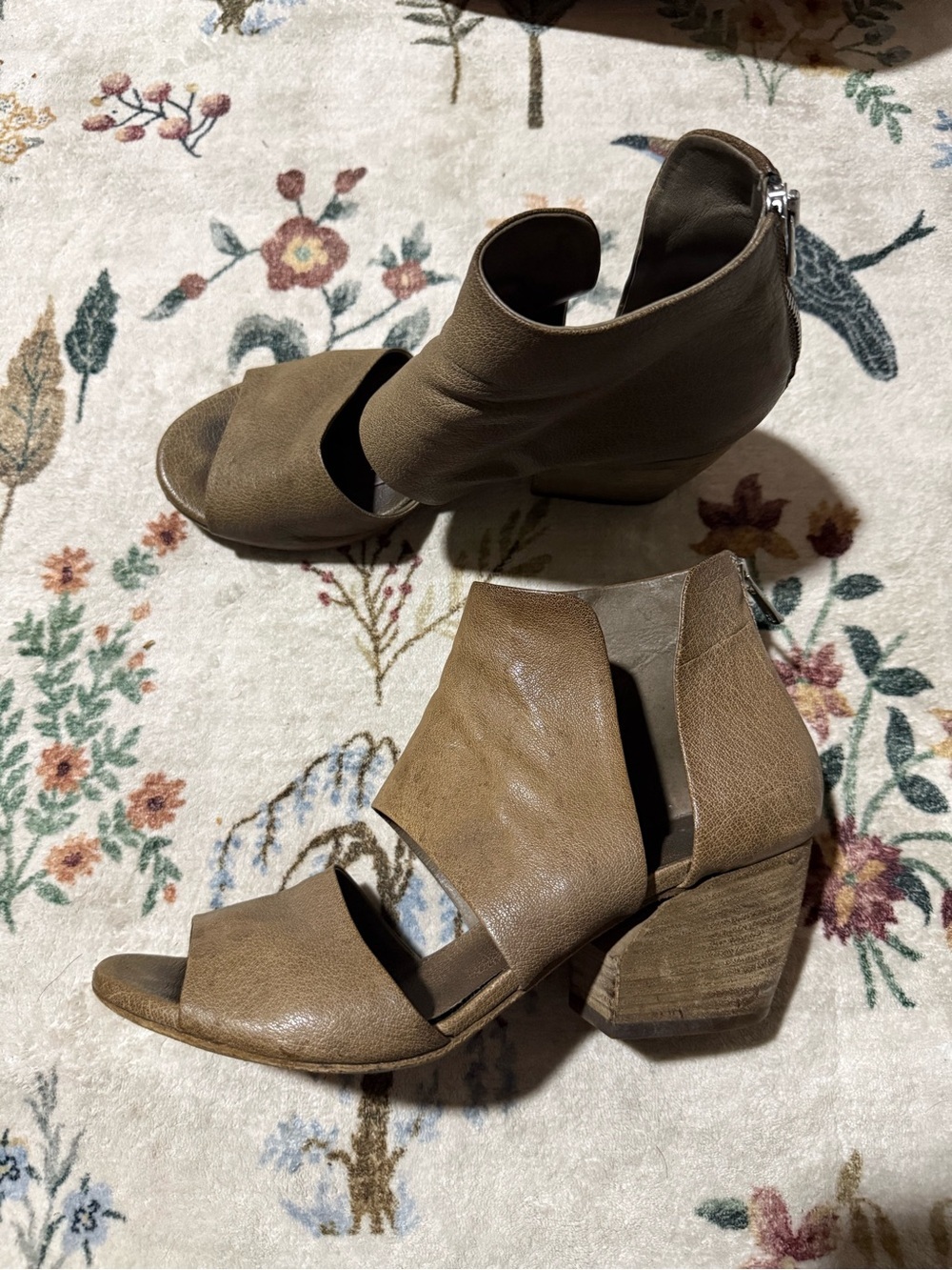 Officine creative leather open toe ankle boot sandals cut out detail size 38